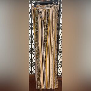 Cato Yellow and Brown Patterned Trousers